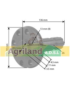 Arbre de prise de force 136 mm 04417388 , 4417388  2