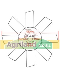 Pales de ventilateur Ø 480mm - 8 pales AR26382 , RE41269 2