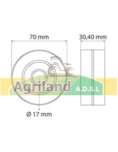 Poulie de renvoi Ø 70mm - L.30.40mm AL112293 , AL113385 , AL116368 2