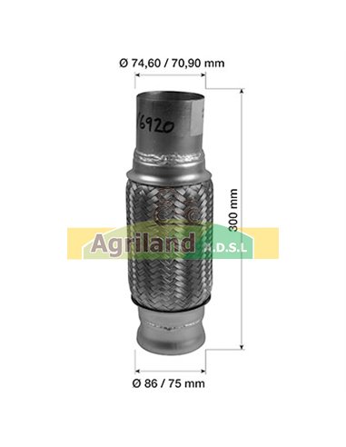 Tube d'échappement flexible 640AL151148 , AL151148