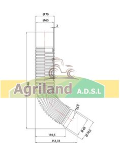 Tuyau d'échappement fexible 640AL155630 , AL155630 2