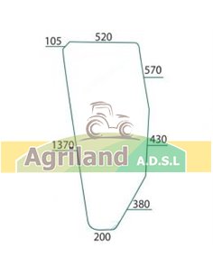 Vitre de porte gauche bombée et non teintée 5124414