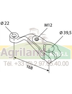 Bras de direction droit  Ø 22 mm 2