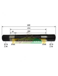 Arbre de relevage hydraulique fixation par vis R111550  2