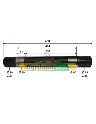 Arbre de relevage hydraulique fixation par vis R111550