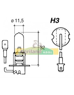 Ampoule 12V- 55W- H3 0.900.0151.8 , 01102258 , 01385910 , 10/12336 , 1012336 , 1102258 , 1628494M1 , 164378 , 171560 , 190003452 2
