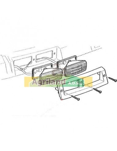 Ensemble de lampe de cabine avant adaptable john deere R161288, RE37450, L102378, L101854