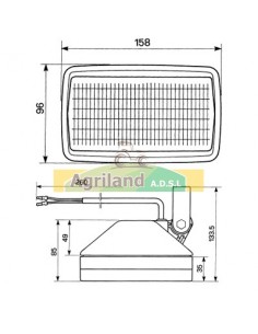 Phare de travail latéral gauche H3 31636910 , 3611781M91 , IH140172026 , V31636910  2