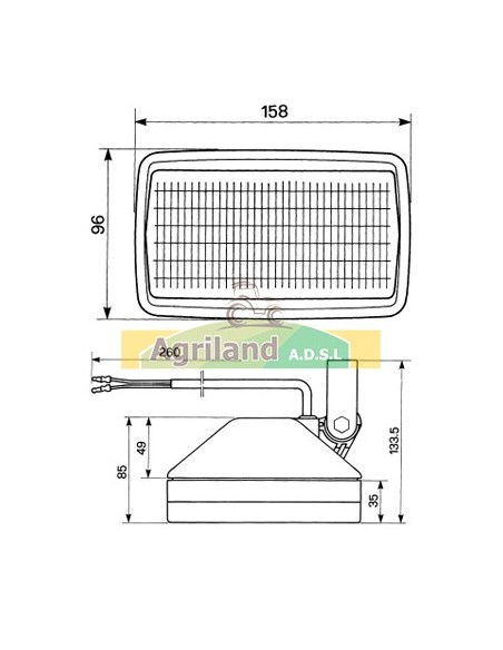 Phare de travail latéral gauche H3 31636910 , 3611781M91 , IH140172026 , V31636910 