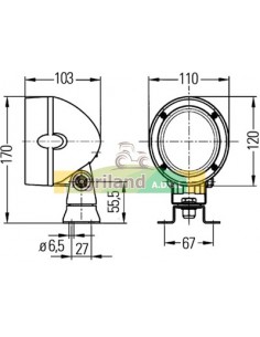 Phare de travail 12V H3 AL119291 , AL150478  2