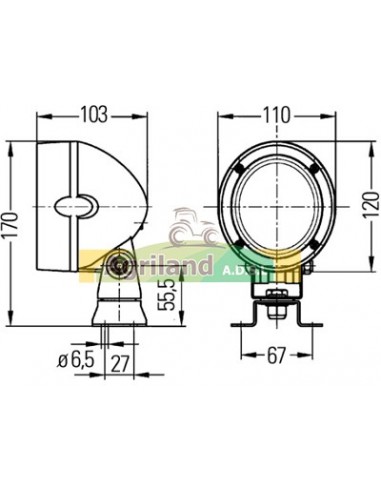 Phare de travail 12V H3 AL119291 , AL150478 