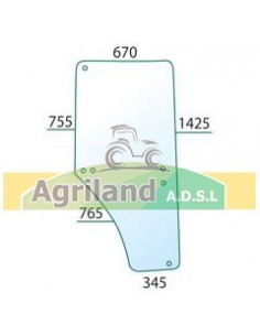 Vitre de porte droite bombée et teintée L169103 , L213355 , L77648 , L77654 , S-L77648 , SL77648