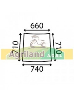 Vitre de porte supérieure gauche bombée et teintée A23/L58951 , L58951 , L61305 , L62976 , L62979