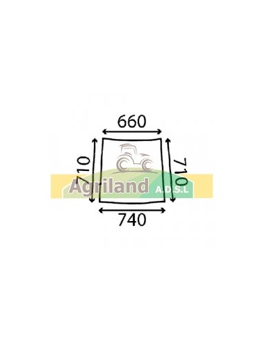 Vitre de porte supérieure gauche bombée et teintée A23/L58951 , L58951 , L61305 , L62976 , L62979 