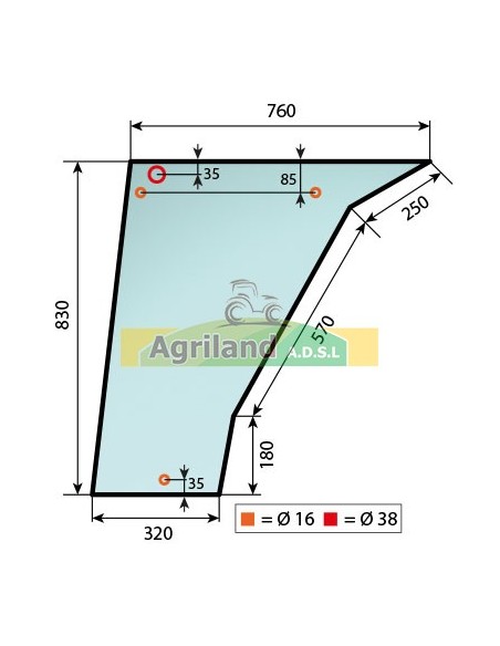 Vitre de porte inférieure plate non teintée 04364140 , 380_4364140 , 4364140 , 521 064 , 521064 