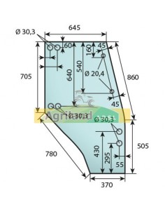 Vitre de porte droite bombée non teintée 04400341 , 4400341 , SG8007  2