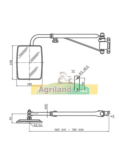 Rétroviseur complet gauche 0.009.7547.4/20 , 0.010.1604.4/10 , 0.010.1604.4/20 , 0.010.1604.4/30 , 0.010.1604.4/40 , 101604410 