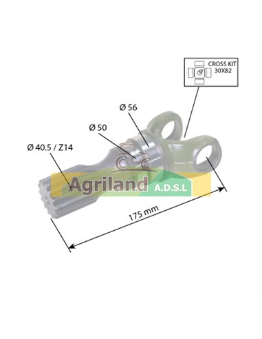 Demi-arbre de cardan extérieur L.175mm 7330645009 , AL161327 , L174439